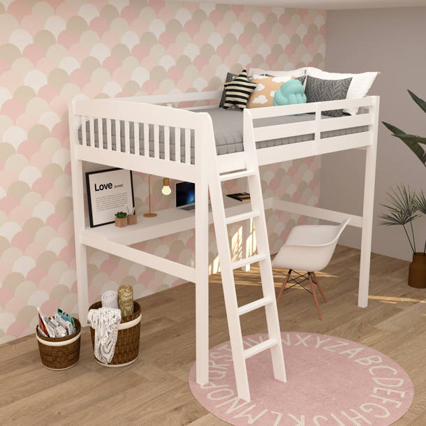 Harriet Bee Forston Full Loft Bed with BuiltinDesk by Harriet Bee